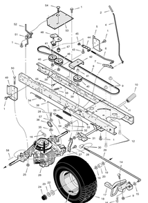 Drive Assembly Diagram and Parts List for 405606X50B 2006 Briggs and Stratton Lawn Tractor